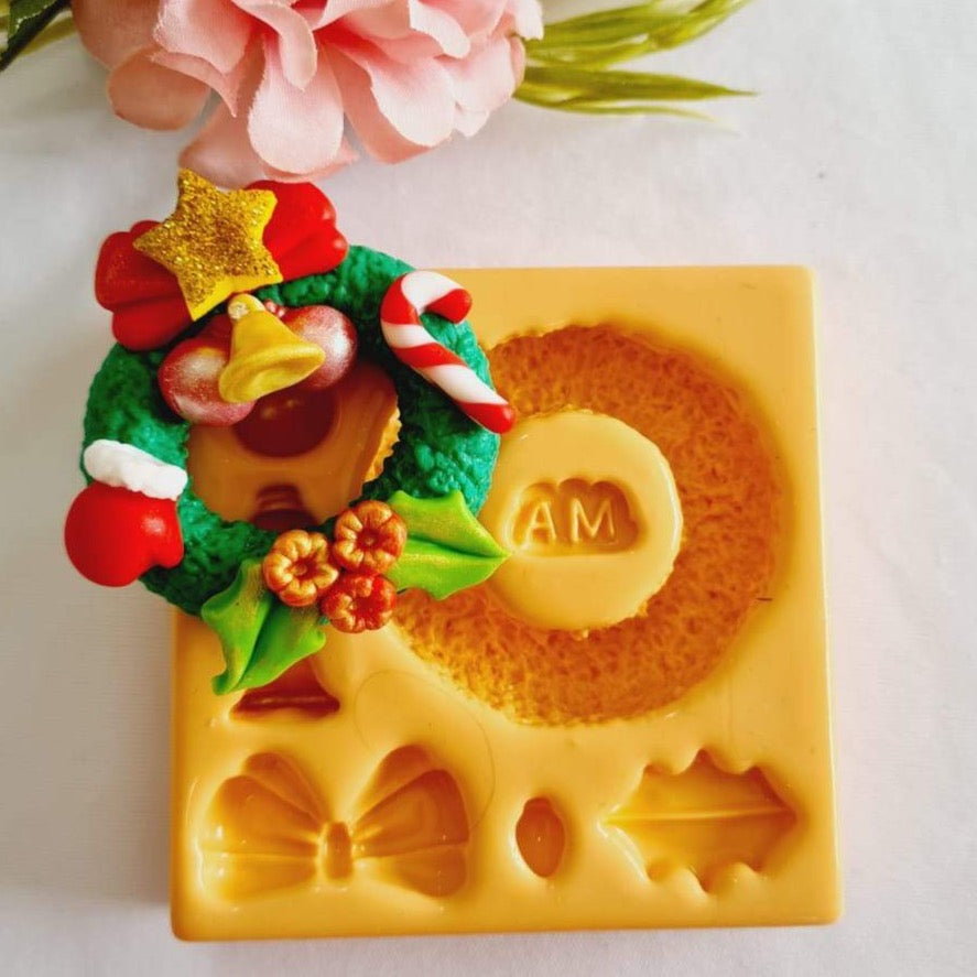 MD #38 Xmas wreath silicone mold