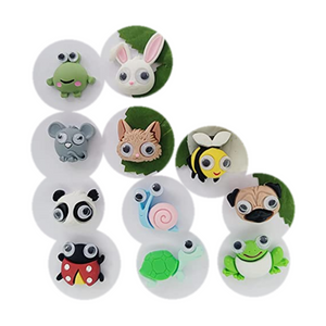 Random Color Flatback Resin Cabochons Cartoon Animals - W1/W11- Set of 5