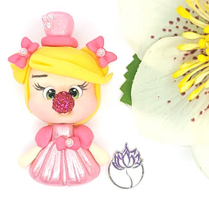 Apple Clown #033Clay Doll for Bow-Center, Jewelry Charms, Accessories, and More