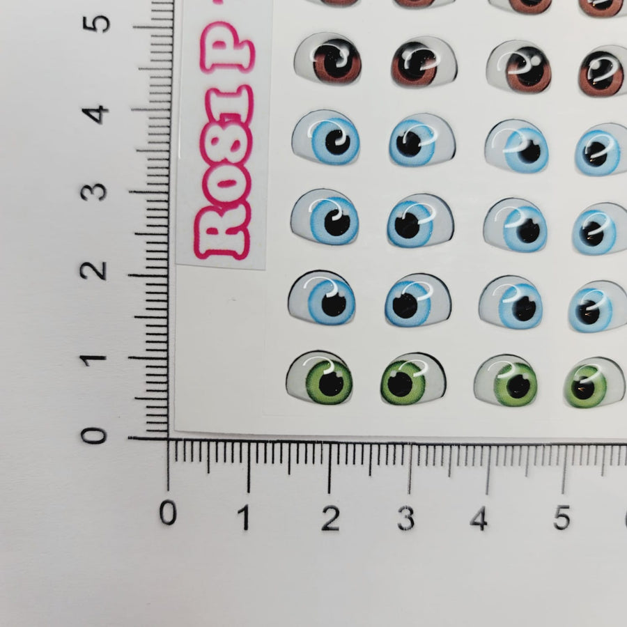 Adhesive Resin Eyes for Clays Multicolor STY R081 P 64Pairs