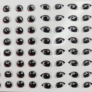 Adhesive Resin Eyes for Clays Multicolor STY R006 Combo P 64Pairs