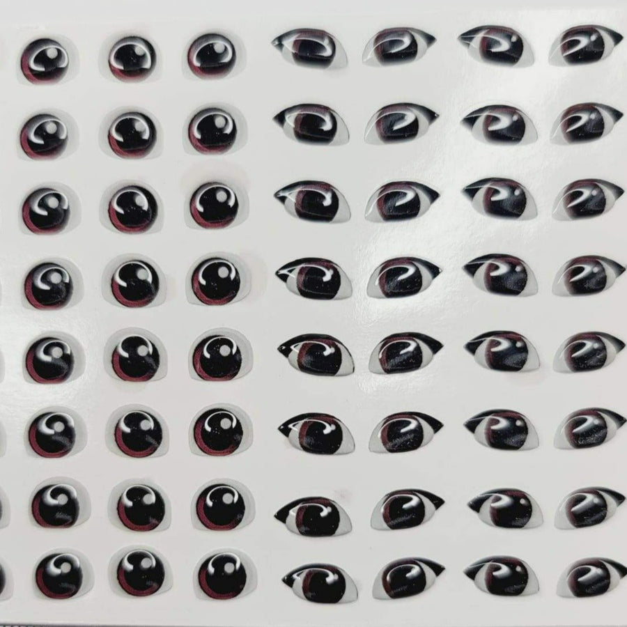 Adhesive Resin Eyes for Clays Multicolor STY R006 Combo P 64Pairs