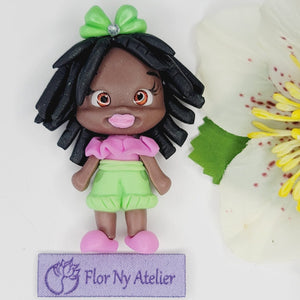 Precious & Shanice Twins #463 Clay Doll for Bow-Center, Jewelry Charms, Accessories, and More