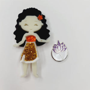 Pocahontas Glitter Double Acrylic Apliques