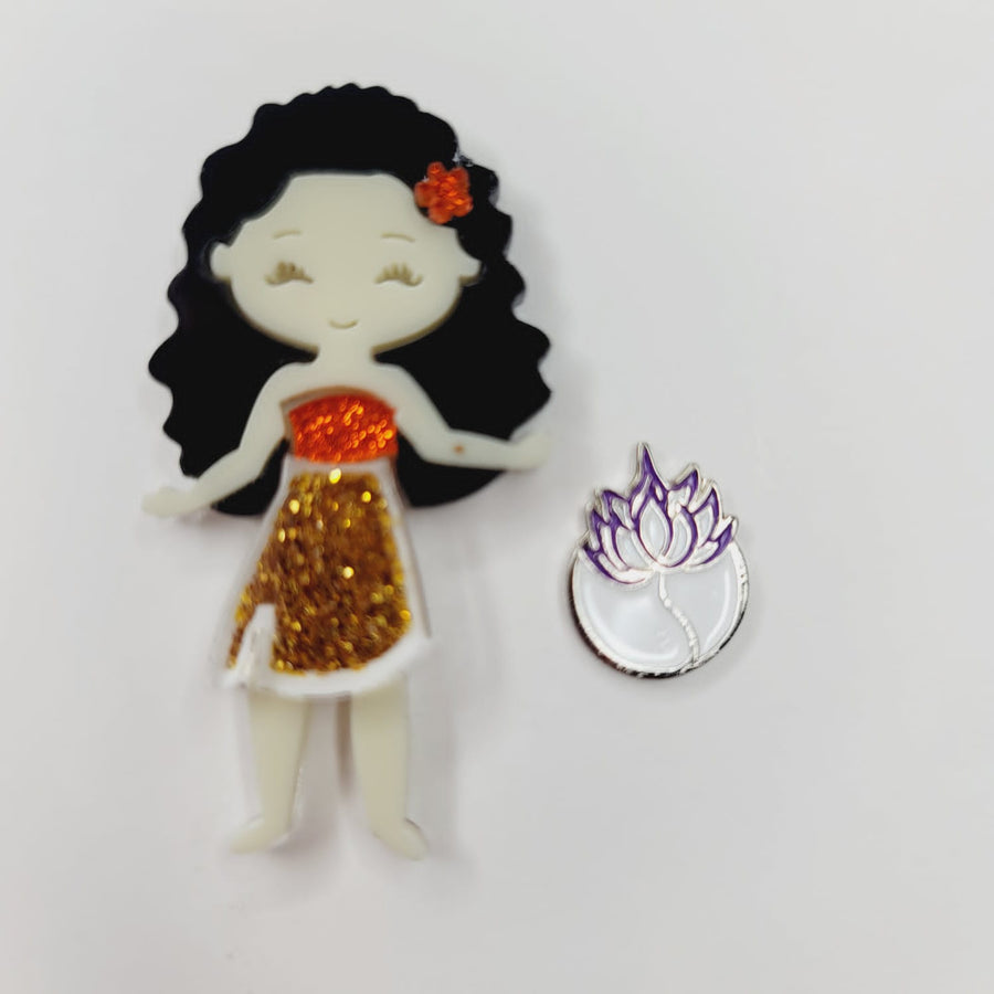 Pocahontas Glitter Double Acrylic Apliques