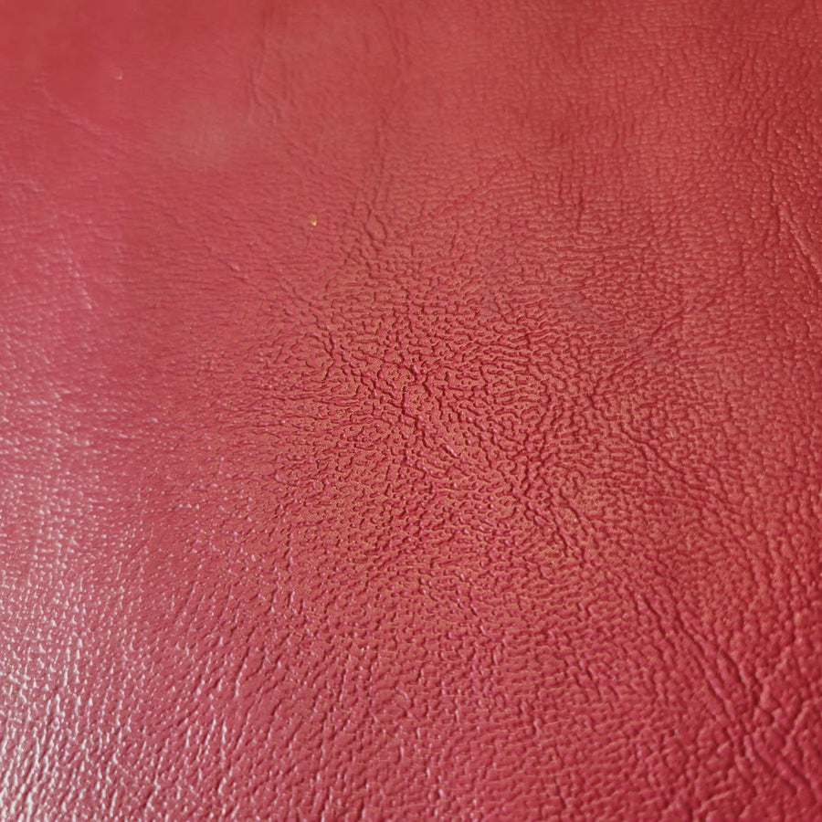 Raspberry Faux Leather Printed Vinyl Sheet