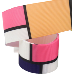 Geometric Printed Grosgrain Ribbon - 1 1/2" (38mm) - Sold by the Yard