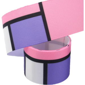 Geometric Printed Grosgrain Ribbon - 1 1/2" (38mm) - Sold by the Yard