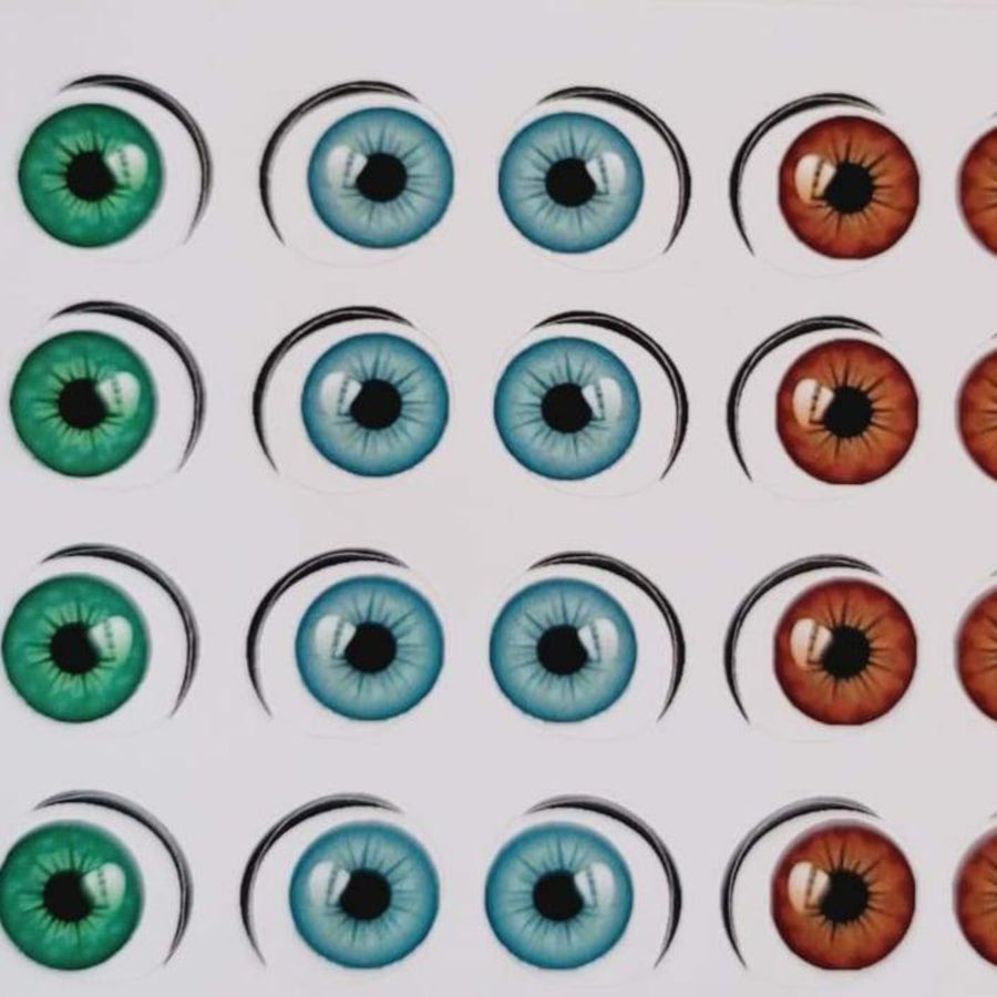 Adhesive Eyes for Clays Multicolor AAB 7580  XXL 16Pairs