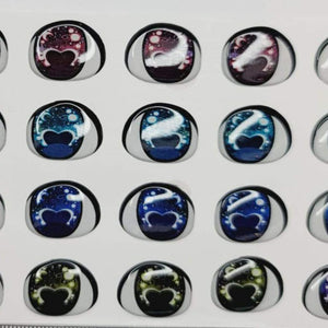 Adhesive Resin Eyes for Clays Multicolor STY R076 G 16Pairs