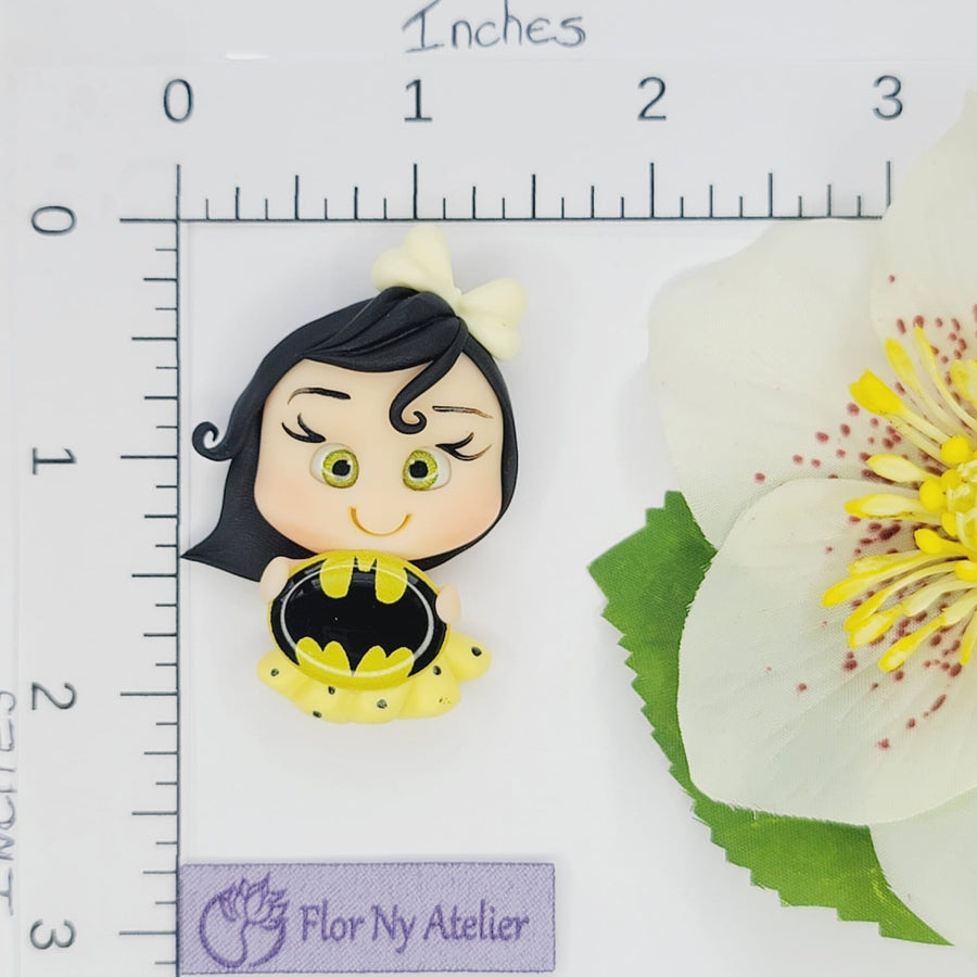 Bat Girl #057 Clay Doll for Bow-Center, Jewelry Charms, Accessories, and More