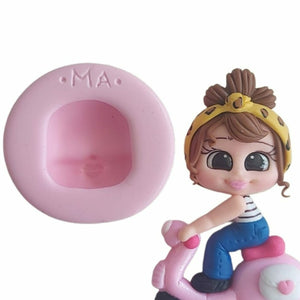 Adorable Doll Head Silicone Mold MA 748