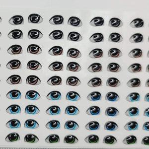 Adhesive Resin Eyes for Clays Multicolor STY R046 P 72Pairs