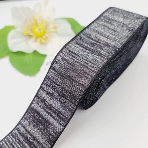 Black Cetin/Lurex Ribbon - 027703 - 1 1/2" (40mm) - 5 yards