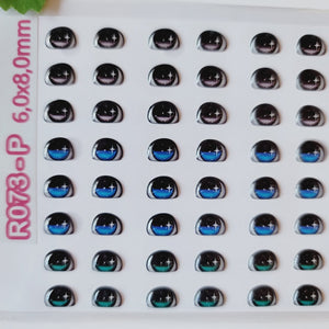 Adhesive Resin Eyes for Clays Multicolor STY R073 P 56Pairs