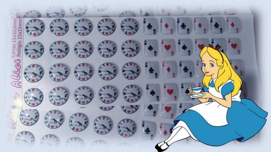 Stickers for Clays Multicolor STY Alice 44 Units