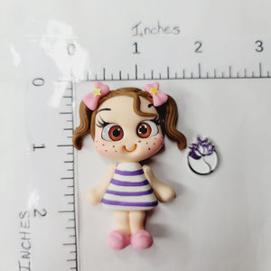 667 Flor The Mascote Clay Doll for Bow-Center, Jewelry Charms, Accessories, and More