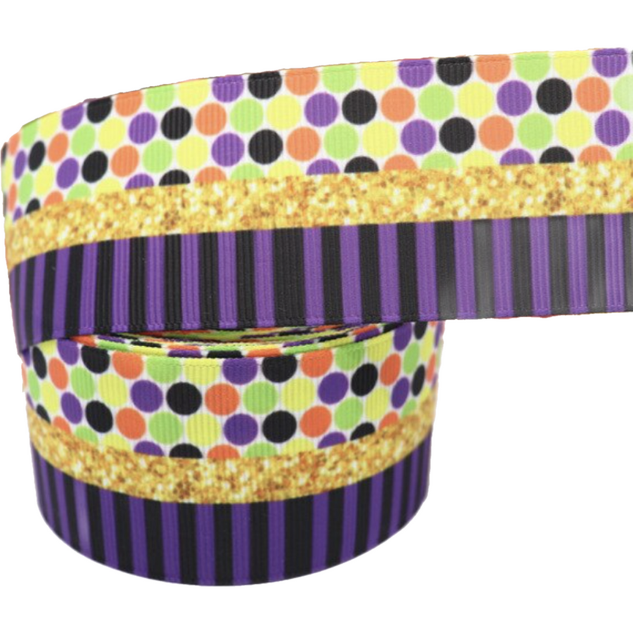 Fantasy Geometric Grosgrain Ribbon - 1 1/2" (38mm) - Sold by the Yard