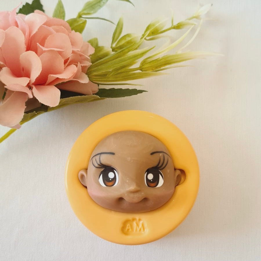 MD #84 Cute Love Cake top head with mouth Silicone Mold
