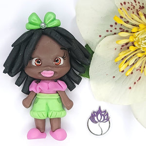 Precious & Shanice Twins #463 Clay Doll for Bow-Center, Jewelry Charms, Accessories, and More