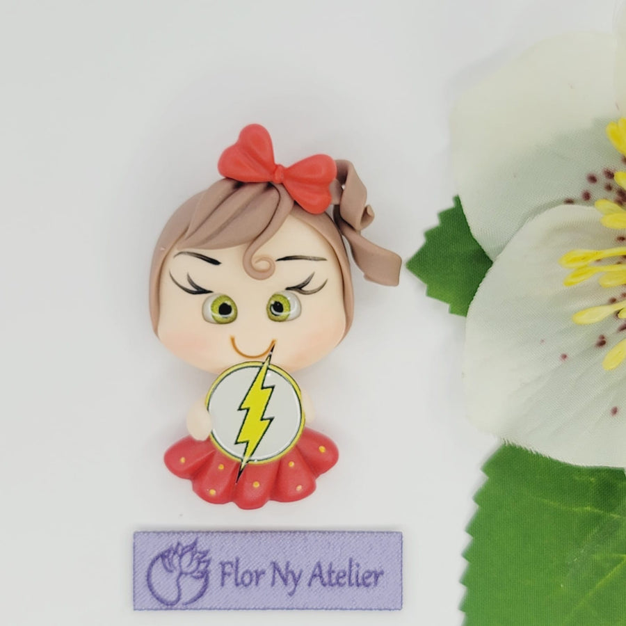 Flash Super Girl #215 Clay Doll for Bow-Center, Jewelry Charms, Accessories, and More