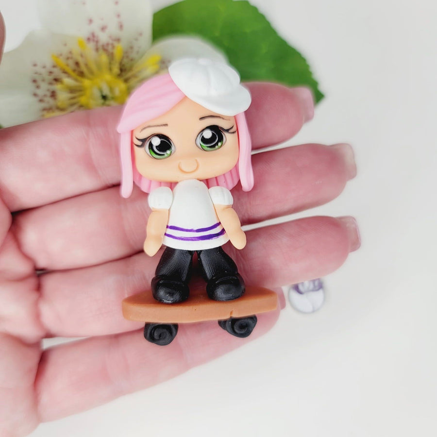041 Athena The Skater Clay Doll for Bow-Center, Jewelry Charms, Accessories, and More