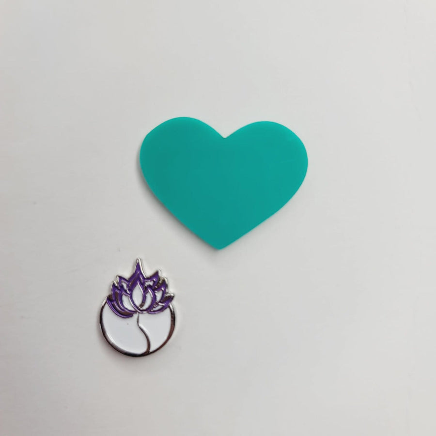 Green Heart Acrylic Appliques