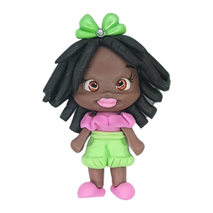 Precious & Shanice Twins #463 Clay Doll for Bow-Center, Jewelry Charms, Accessories, and More