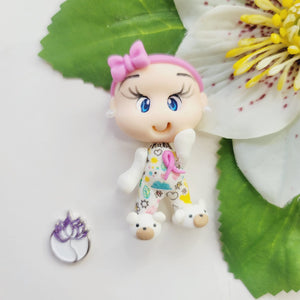 Baby Alita #046 Clay Doll for Bow-Center, Jewelry Charms, Accessories, and More