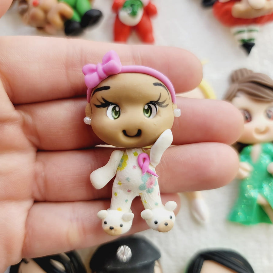 Baby Bisa #048 Clay Doll for Bow-Center, Jewelry Charms, Accessories, and More