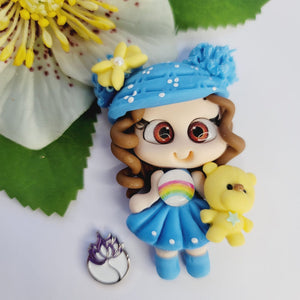 343 Lucas & Bibi Twins Clay Doll for Bow-Center, Jewelry Charms, Accessories, and More