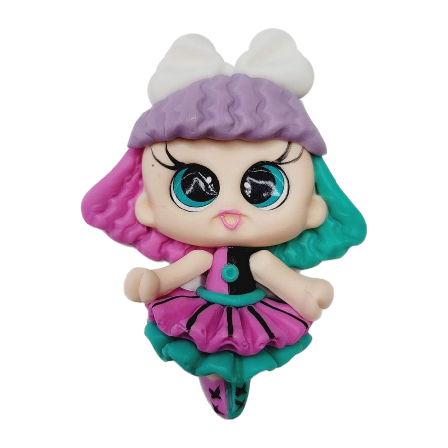 Purpurey #474 Clay Doll for Bow-Center, Jewelry Charms, Accessories, and More