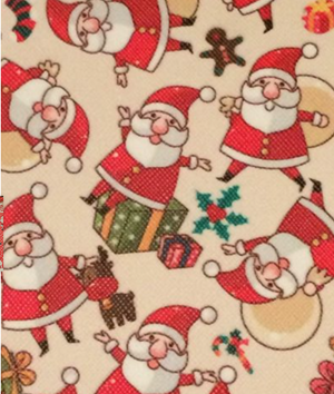 Christmas - Santa  Faux Leather Printed Vinyl Sheet