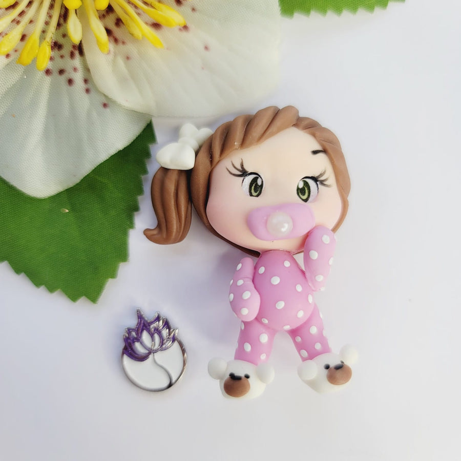 192 Ella, Lunna  & Emma Triplets Clay Doll for Bow-Center, Jewelry Charms, Accessories, and More