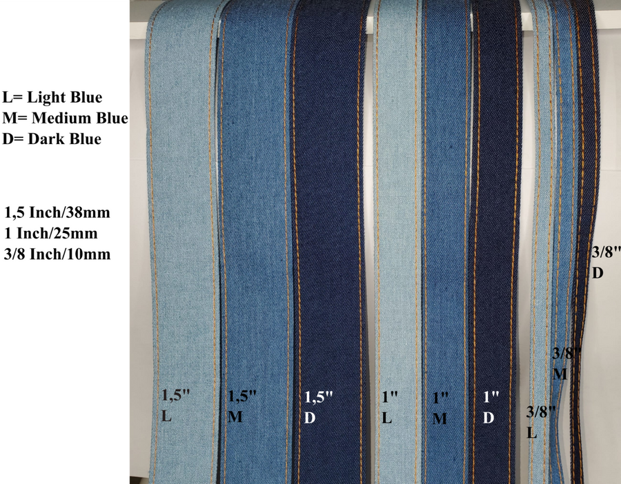 Real Denim Ribbon - Sold by the Yard