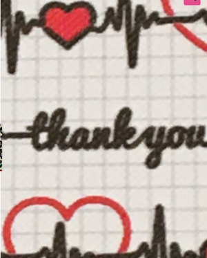 Heartbeat - EKG Thank You Heartbeat Faux Leather Printed Vinyl Sheet