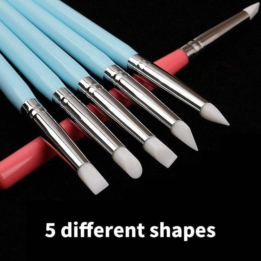 Double Head Silicone/Ceramic Tools Round Head Indentation Pen (5pcs)