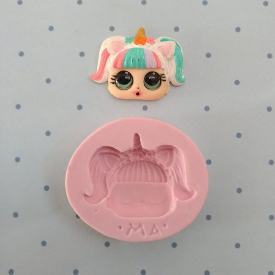 Doll Head #6 - Unicorn -  Silicone Mold MA 593