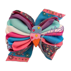Multicolor Ice-Cream Hair-Bow