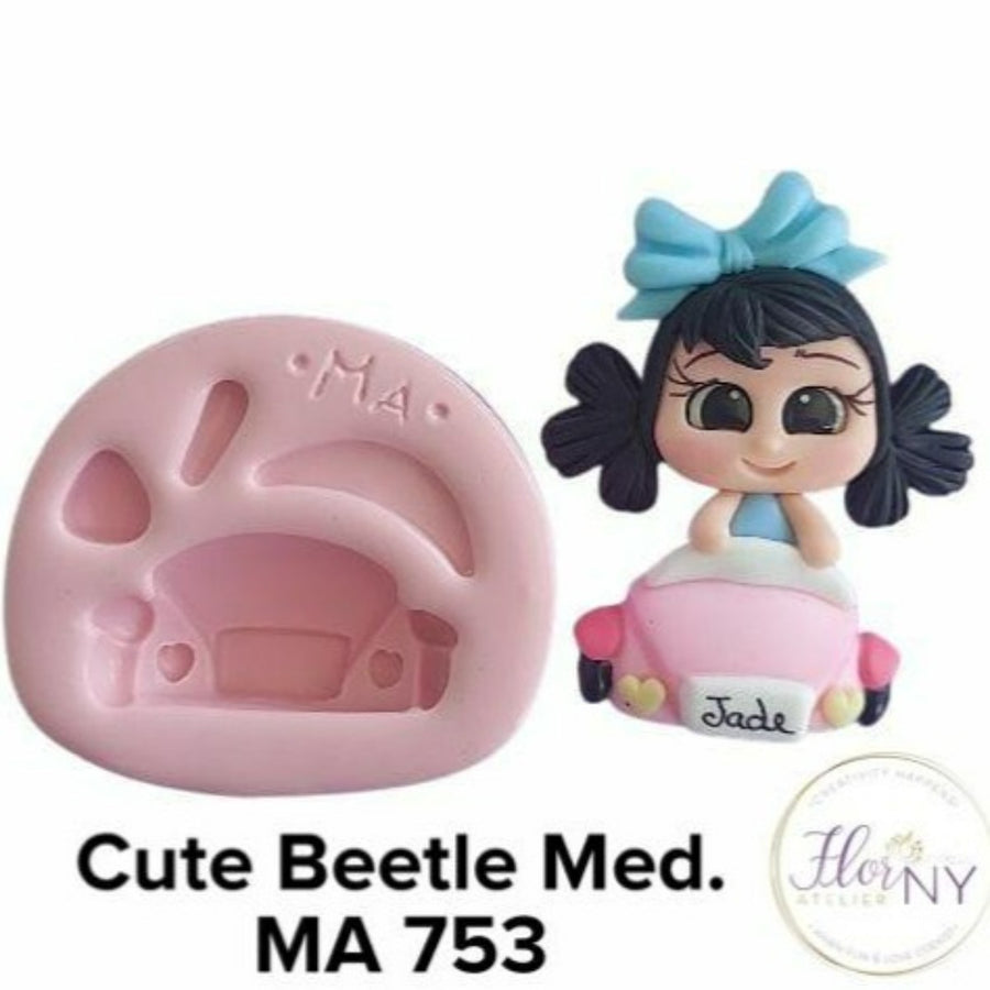 Cute Beetle Med Silicone Mold MA 753