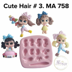 Cute Hair #3 Silicone Mold MA 758