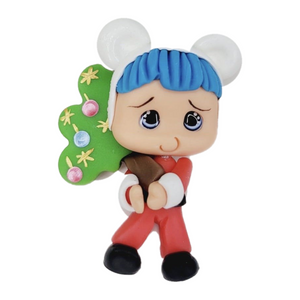 439 Oliver Xmas Clay Doll for Bow-Center, Jewelry Charms, Accessories, and More
