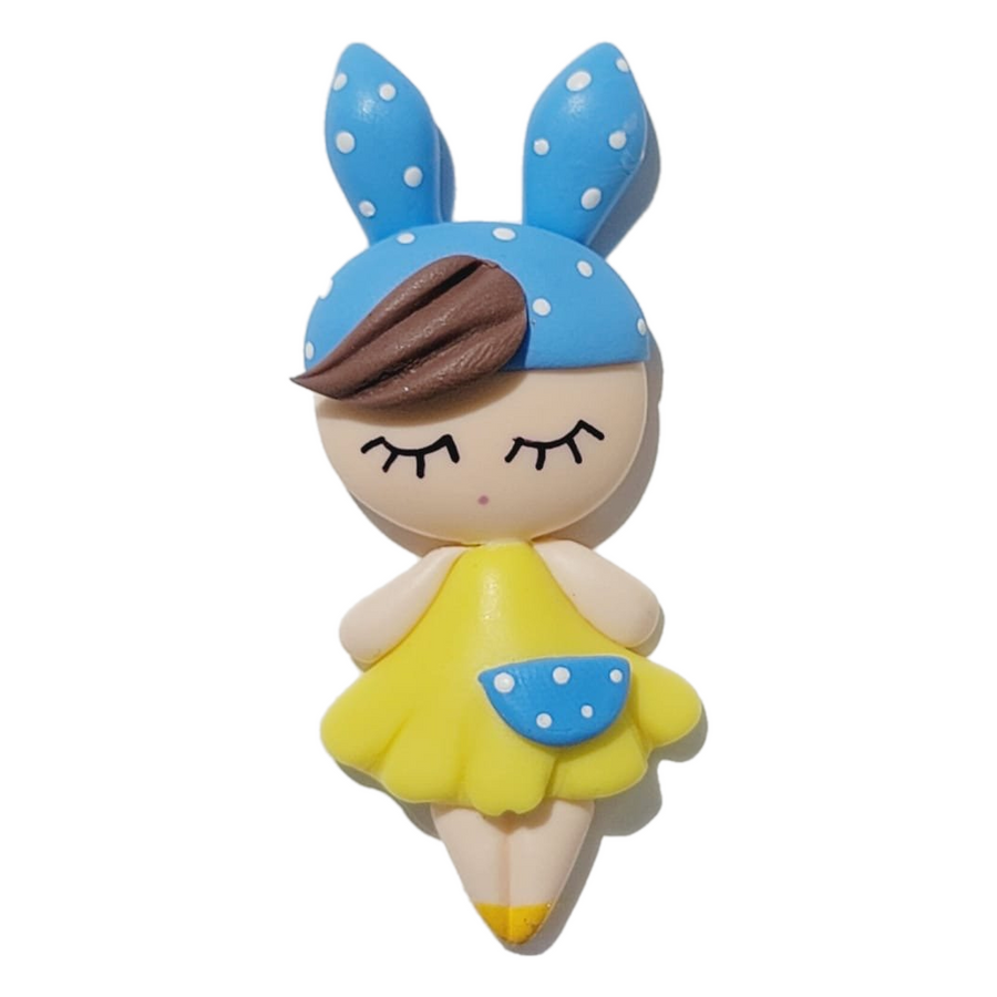 MeToo Bunny Yellow #375 Clay Doll for Bow-Center, Jewelry Charms, Accessories, and More