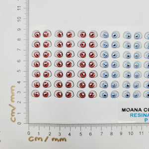 Adhesive Resin Eyes for Clays MF 38 Moana Hearts P (8X7 mm) 63 Units