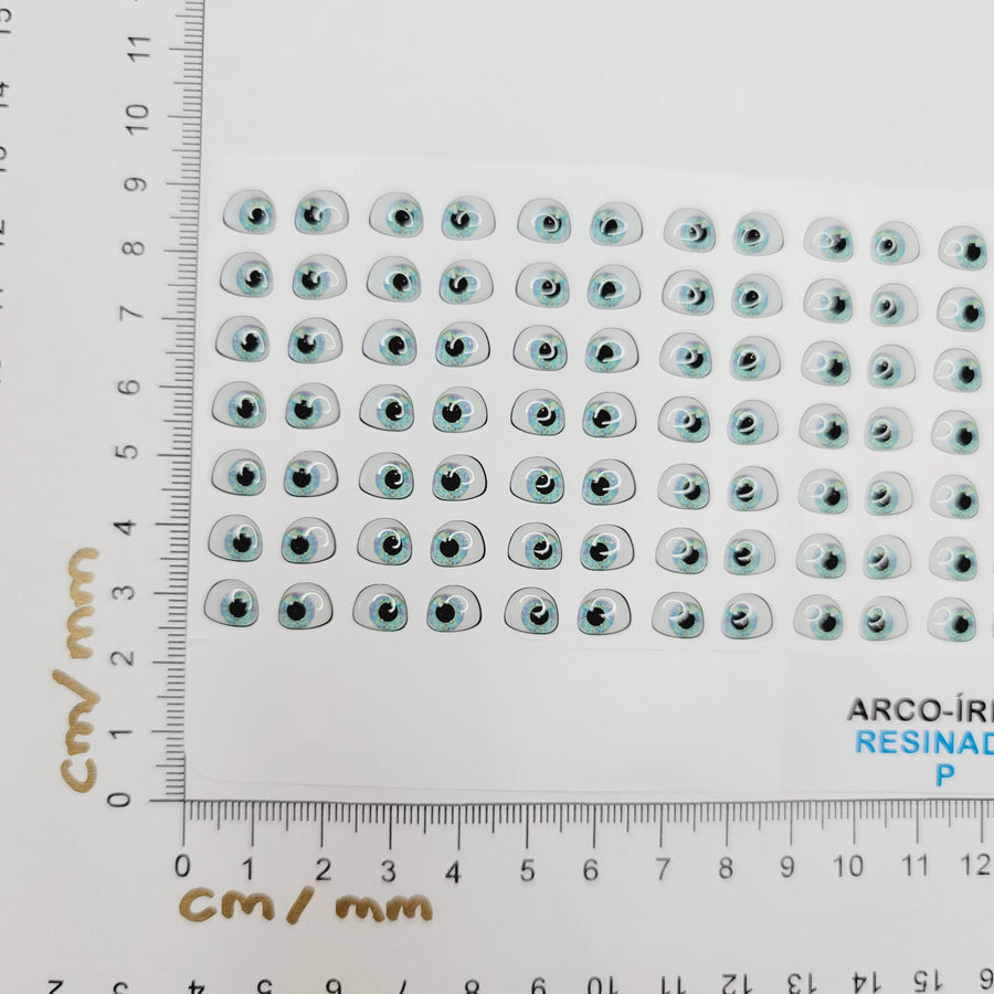 Adhesive Resin Eyes for Clays MF 59 Rainbow 1 P (8X7 MM) 63 Units