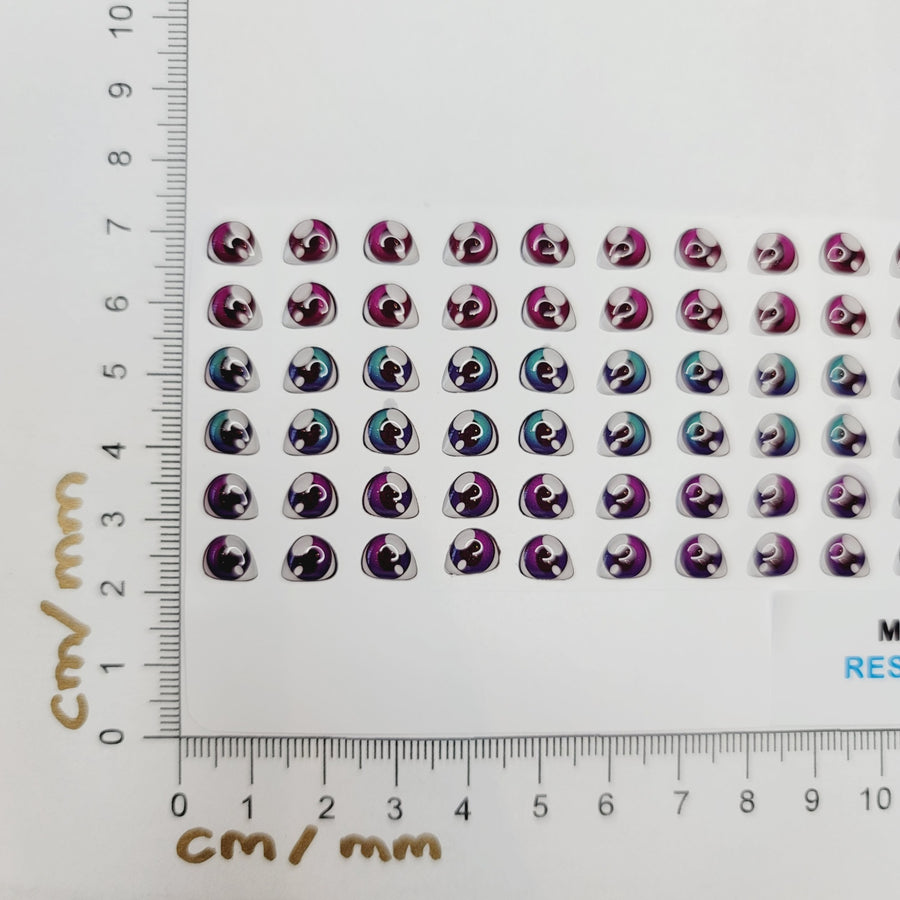 Adhesive Resin Eyes for Clays MF 73  P (6X8 MM) 54 Units