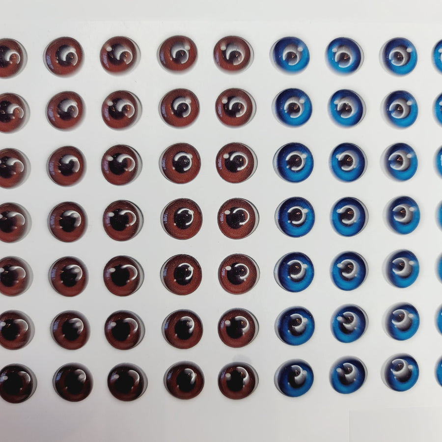 Adhesive Resin Eyes for Clays MF 75  P (8X7 mm) 63 Units