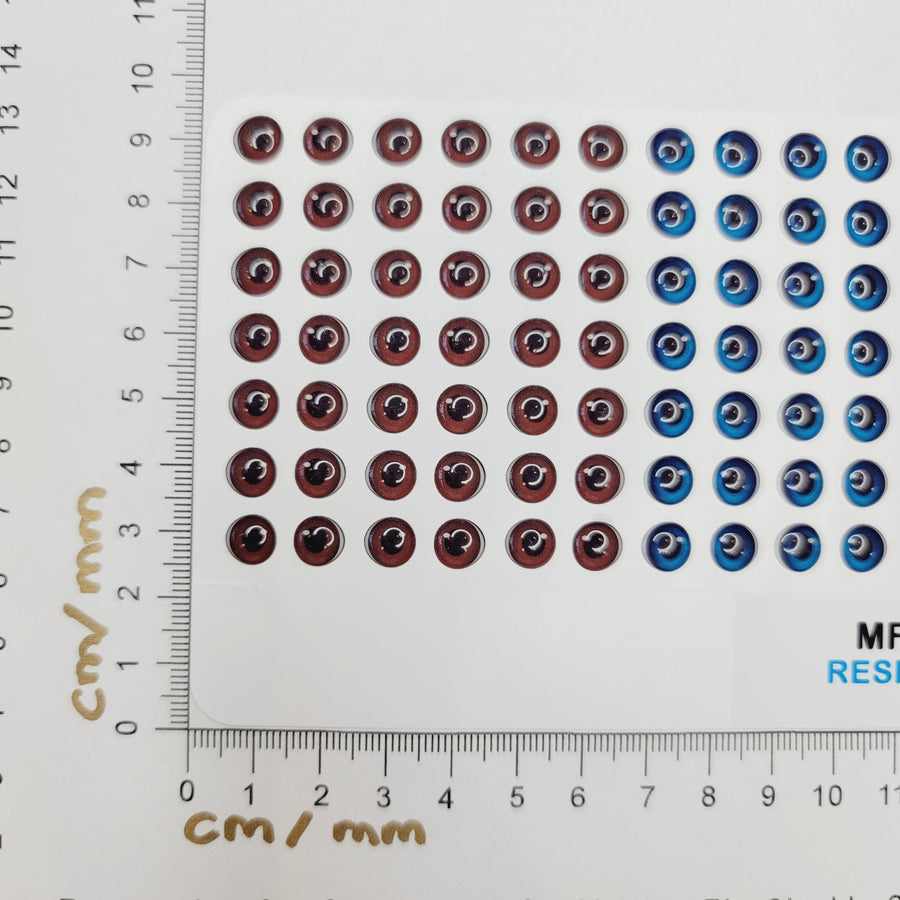 Adhesive Resin Eyes for Clays MF 75  P (8X7 mm) 63 Units