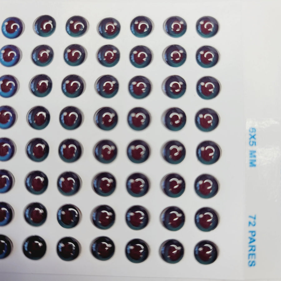 Adhesive Resin Eyes for Clays MF 75 PP (6X5 mm) 72 Units