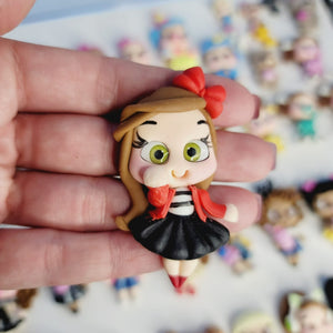 112 Charlotte and Sophia Twins Clay Doll for Bow-Center, Jewelry Charms, Accessories, and More